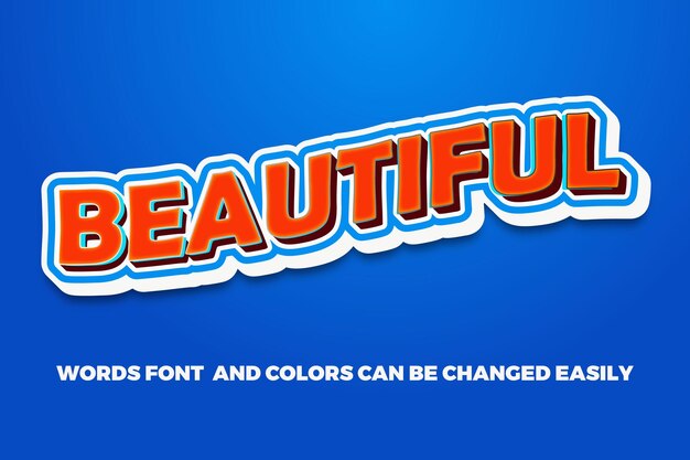 Beautiful theme style editable text style effect