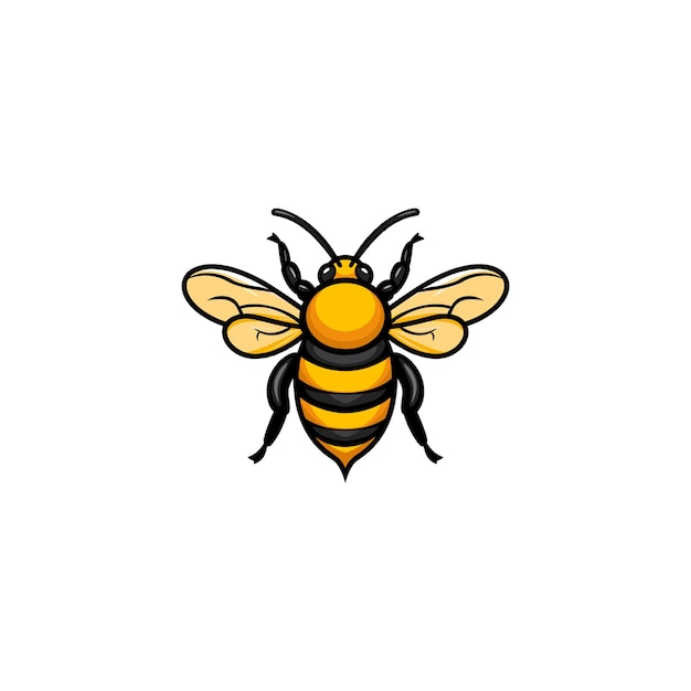 Bee logo design vector flat illustration template