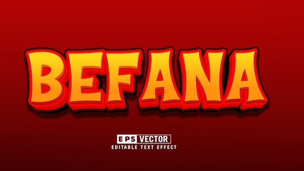 Befana 3d Editable Text Effect Vector Smart Object
