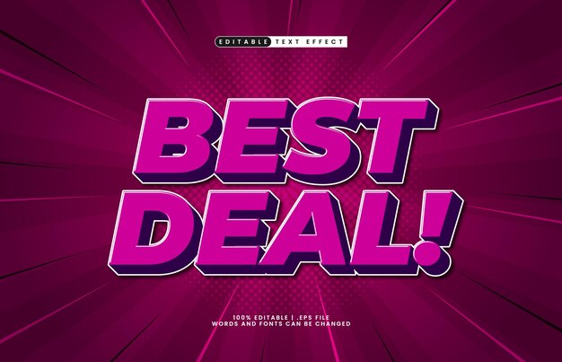 best deal editable text effect with a promo and discount text style