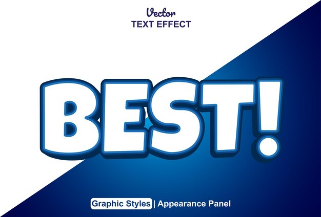 best text effect with blue graphic style and editable