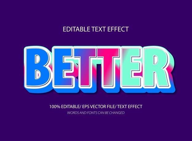 Better 3d editable text effect template