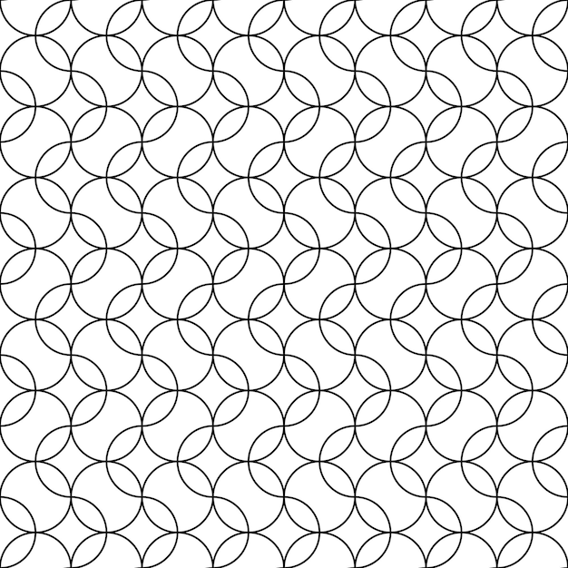 Bezešvý vzor, protínající se kruhy, geometrické pozadí