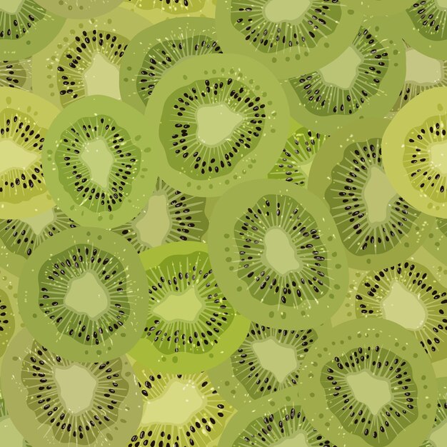 Bezešvý vzor s čerstvým kiwi detailní realistické zralé kiwi ovoce v řezu 3D