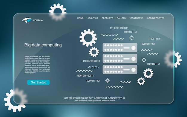 Big data computing vector concept illustration