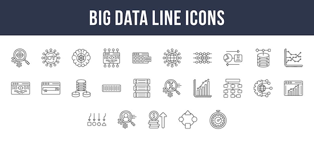 Big Data Line Icons