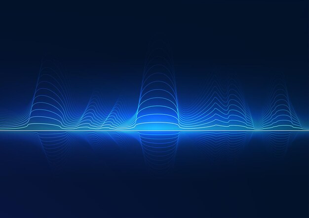 Big data technology Layered wave lines It represents the rapid flow of large data