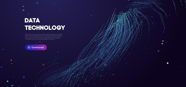 big data technology vector illustration abstract blurred data business colored mesh