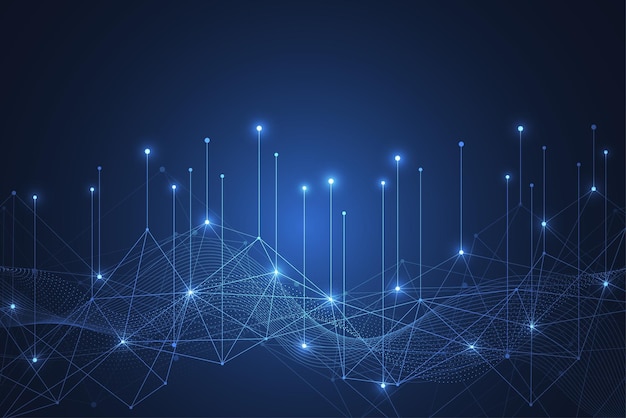 Big data visualization Abstract technology innovation communication concept digital blue design