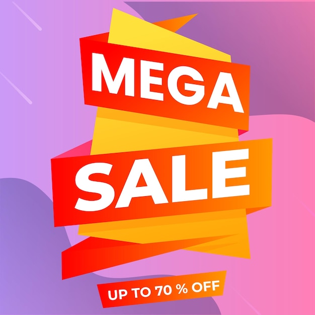 Big Sale Banner Template Flat Design 50 Discount Offer on Color Background