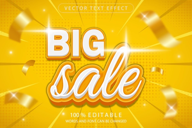 big sale editable text effect template