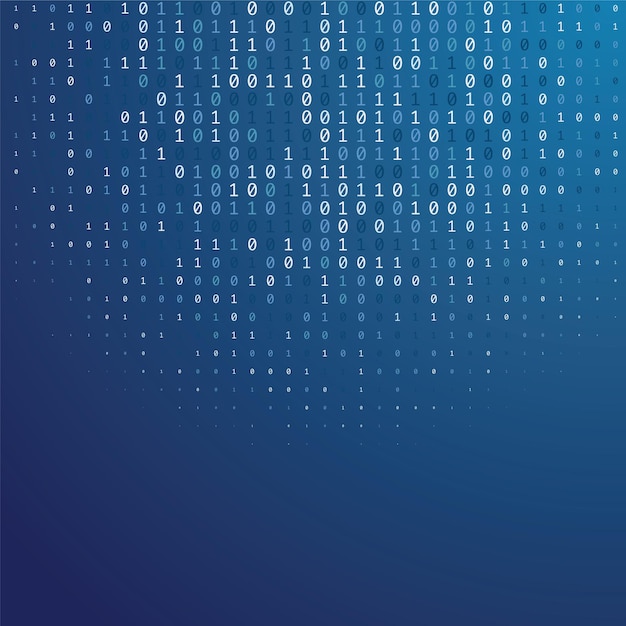 Binary code digital technology background made with zeros and ones