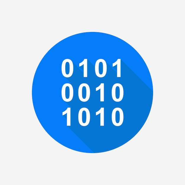 Binary code flat vector icon Coding concept icon
