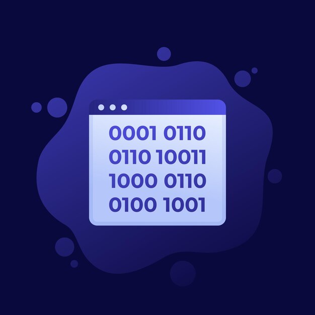 Binary code icon vector design