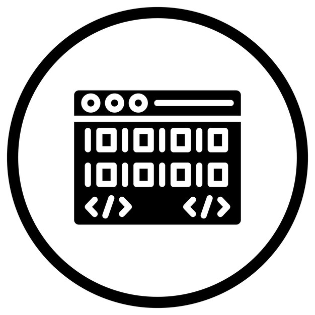 binary code vector icon design illustration