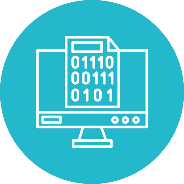 Binary Code Vector Illustration Style