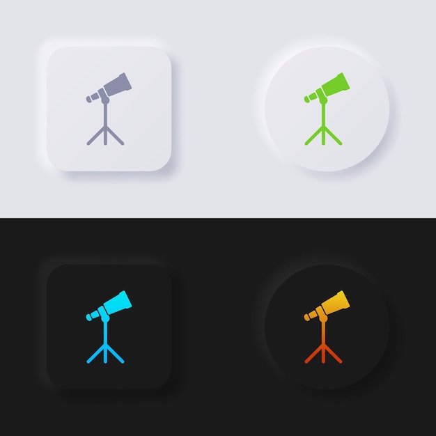 binoculars icon set multicolor neumorphism button soft ui design for web design application ui and more icon set button vector