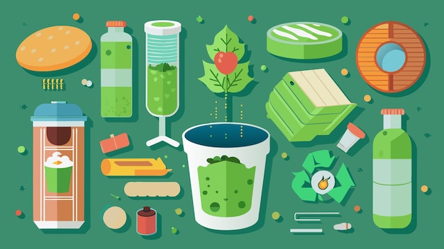 Biodegradabilní vektorová grafika, ilustrace, formát zdrojového souboru EPS, bezeztrátový návrh ikony škálování