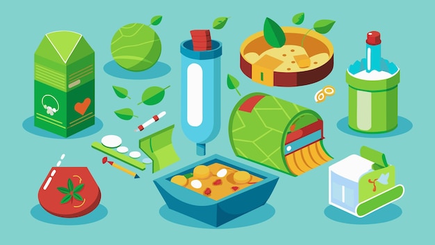 Biodegradabilní vektorová grafika, ilustrace, formát zdrojového souboru EPS, bezeztrátový návrh ikony škálování