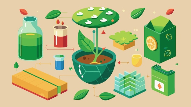 Biodegradabilní vektorová grafika, ilustrace, formát zdrojového souboru EPS, bezeztrátový návrh ikony škálování
