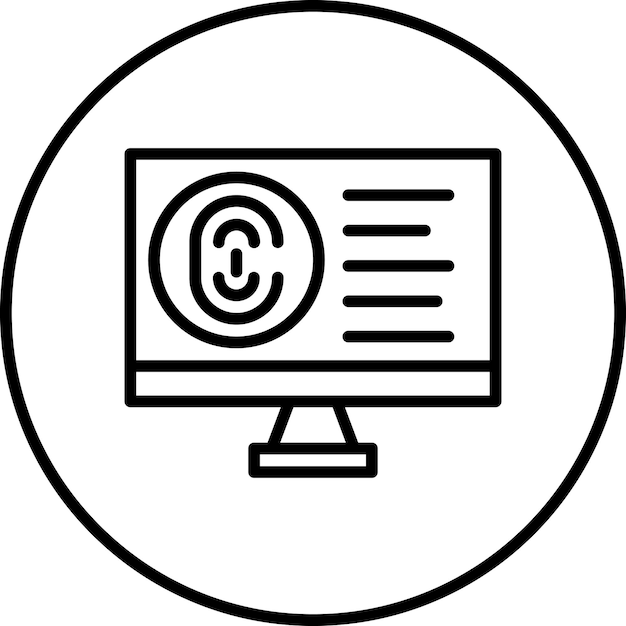 biometric computer icon vector image can be used for biometrics