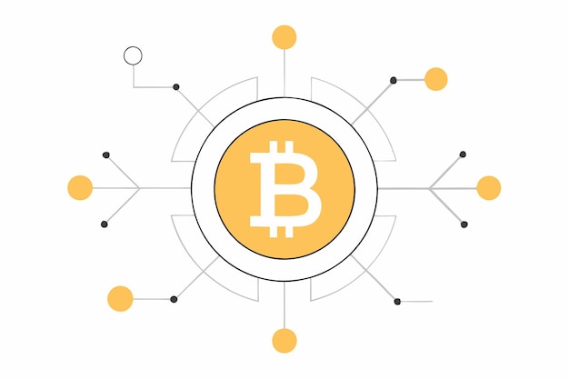 bitcoin vector art on white background