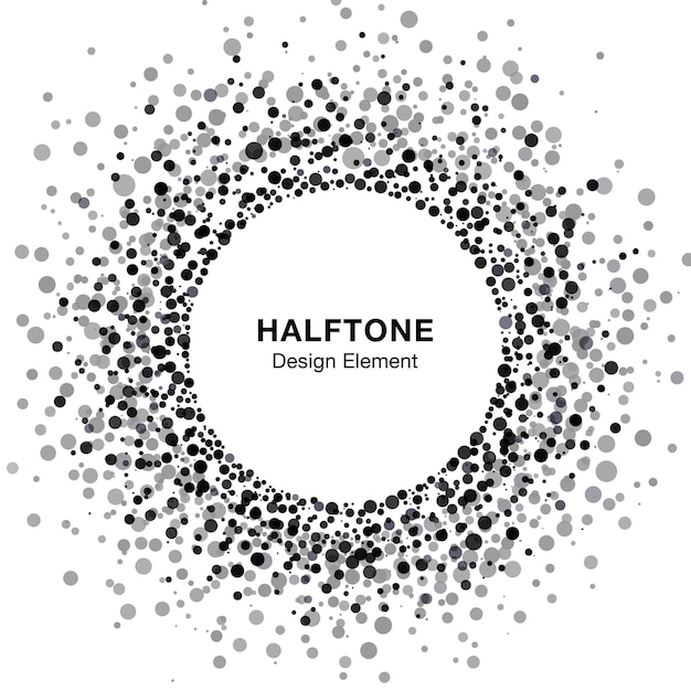 Black Abstract Halftone Design Element