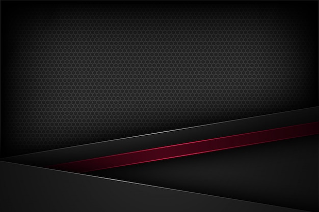 Black abstract vector background with overlapping 