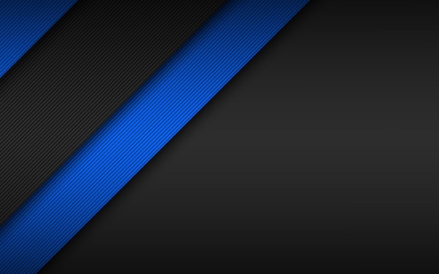 Black and blue modern material design Corporate template with overlapped layers for your business Vector abstract widescreen background
