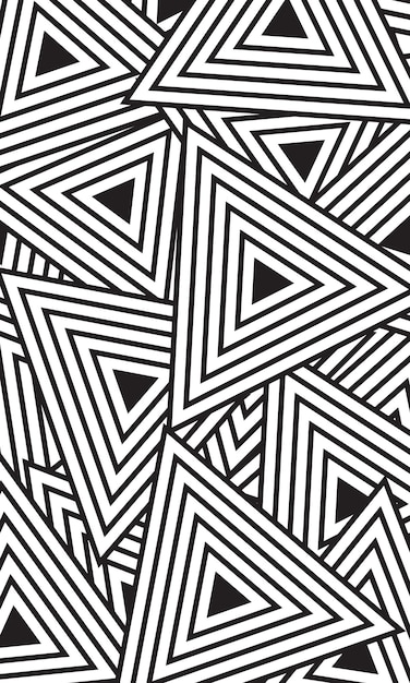 black and white abstract geometric triangle pattern wallpaper for sublimation print fabric