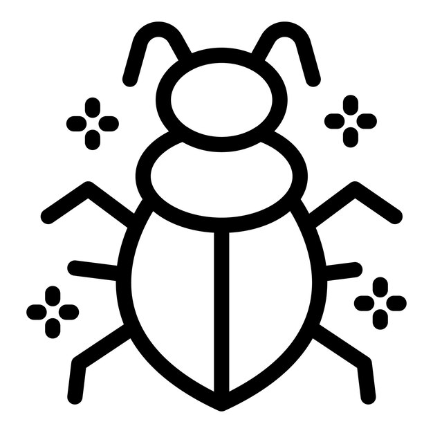 Black and white bug icon showing disinfection and pest control