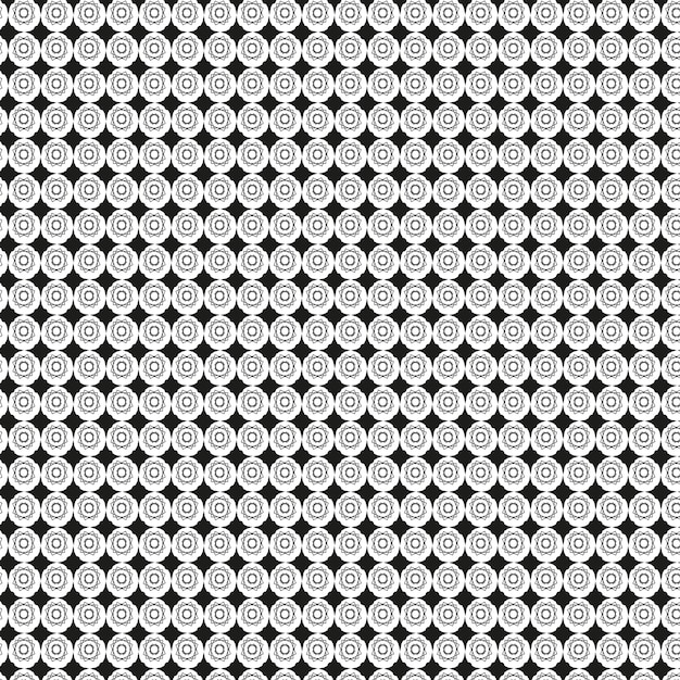 black and white geometric and floral seamless vector texture