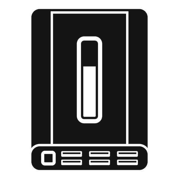 Black and white icon of a closed book