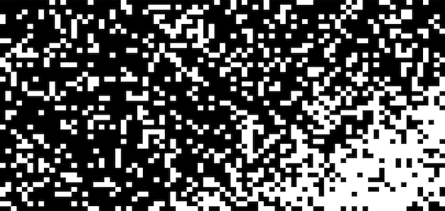 Black and White Random Pixels Pattern Shuffled pixels texture background Classic Pixel Art Vector Illustration