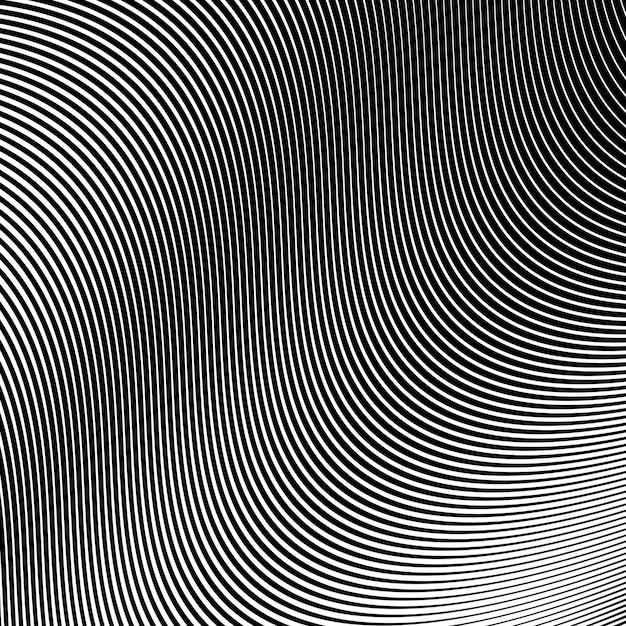 Black and white stripes curve line pattern vector image