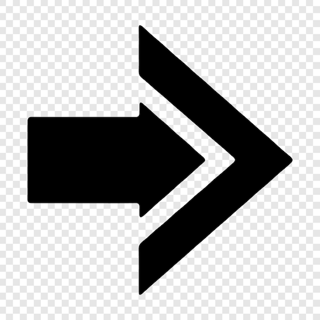 black arrow pointing to the left on a transparent background