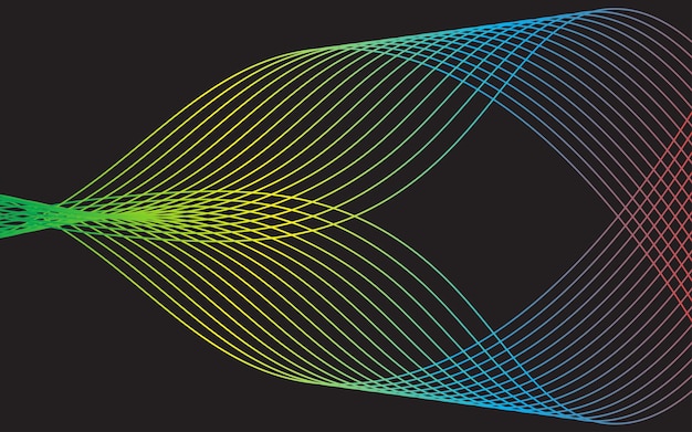 black background with wavy lines copy space