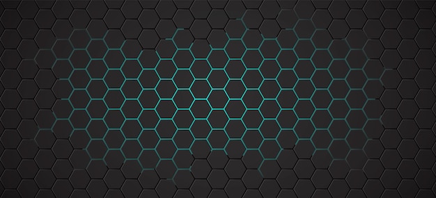 Black Blue Honeycomb Hexagon Vector Abstract Background