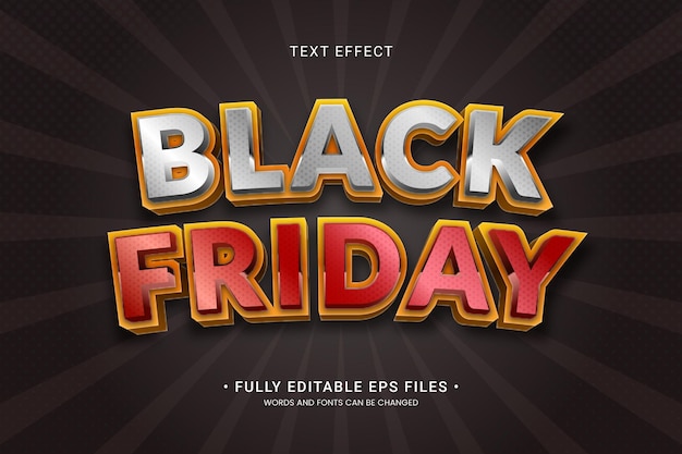 black friday editable three dimensional text effect