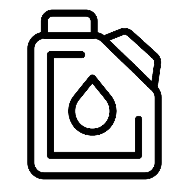 black outline icon of a jerrycan containing liquid fuel