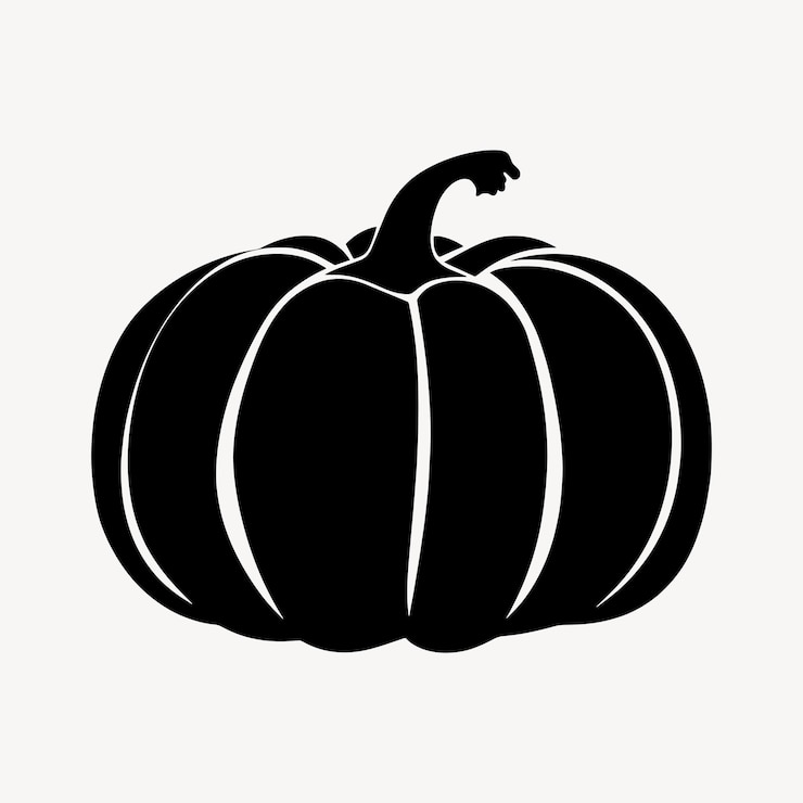 Vektor black silhouette pumpkin illustration