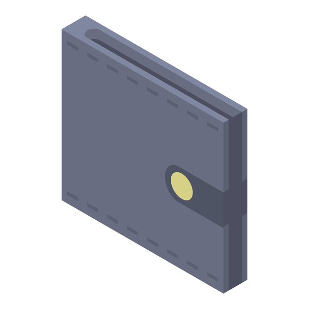 Black wallet icon Isometric of black wallet vector icon for web design isolated on white background