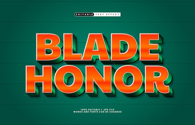 blade honor editable text effect with a play and kids text style
