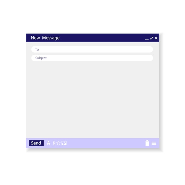 Blank email template. Email window.