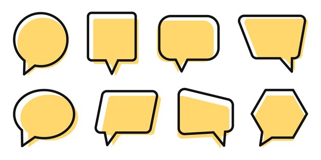 Blank empty speech bubbles for infographics Line icon Vector illustration