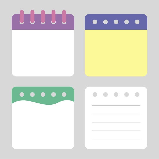 Blank paper note template vector