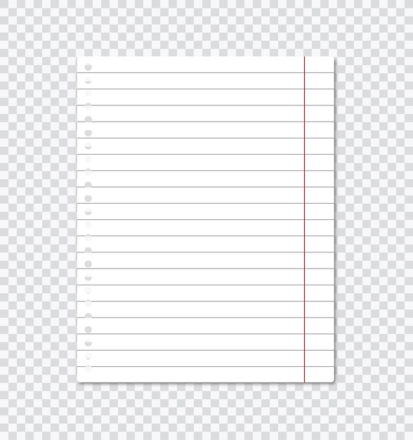 blank paper sheets of notebook or copybook vector realistic paper sheet notepad page isolated