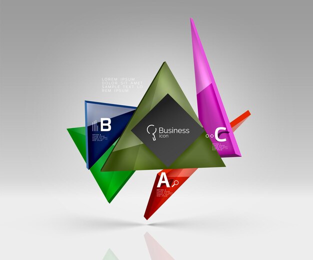 Blank triangle layout business template infographic background Vector background for workflow layout diagram number options or web design