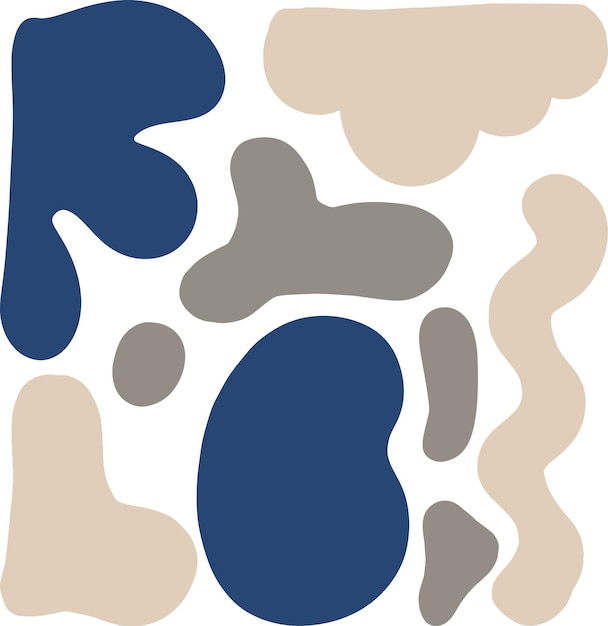 blob shapes abstract hand drawing doodle element set