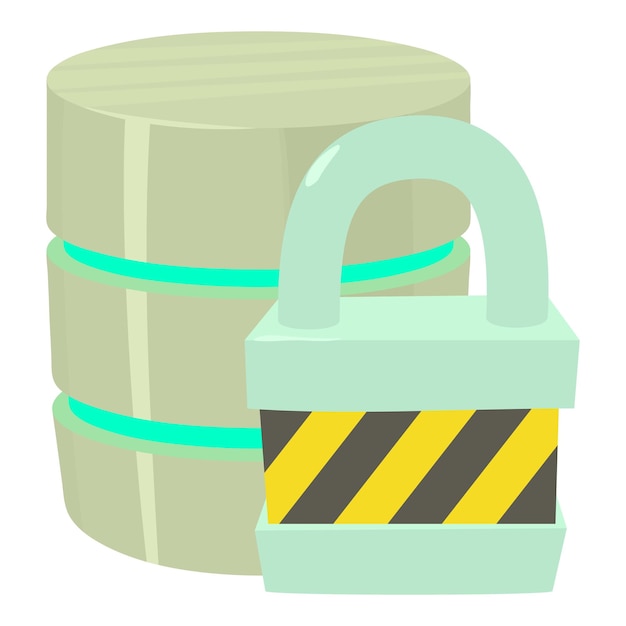 blocked database icon cartoon illustration of blocked database vector icon for web